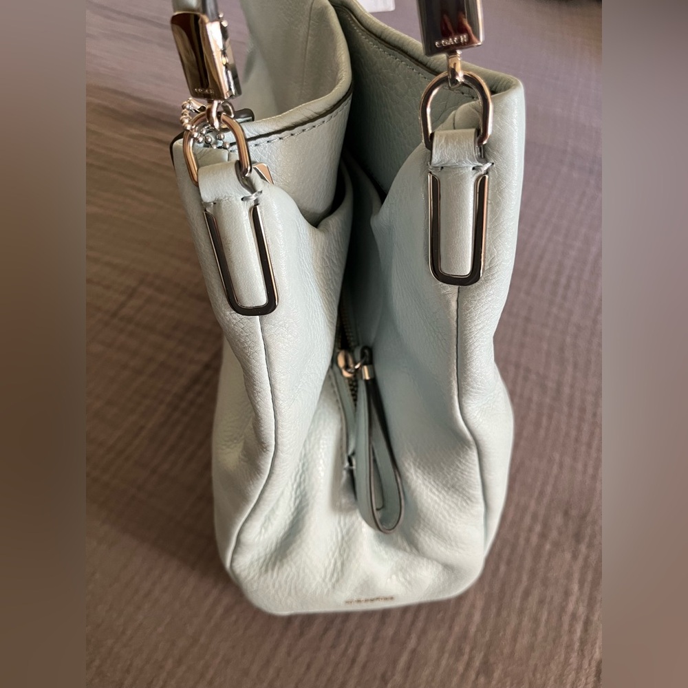 NWT vintage Coach Madison Phoebe Sea Mist blue leather shoulder bag tote - Picture 6 of 16